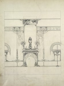 Ontwerp voor de decoratie van de Fouquet juweliers, 6 rue Royale, Parijs door Alphonse Mucha